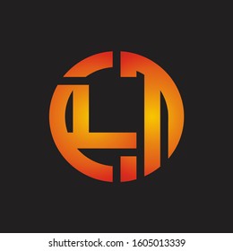 LM Logo monogram with cutting line style isolated on colors