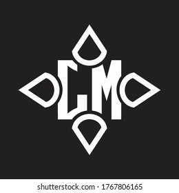 LM Logo monogram with four cone rounded by the shape design template