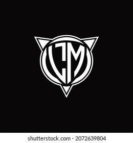 LM-Logo-Monogramm einzeln auf Kreisform und drei Pfeildesign-Vorlage