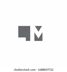 Monograma de logotipo LM con plantilla de diseño de estilo de espacio negativo aislado en fondo blanco