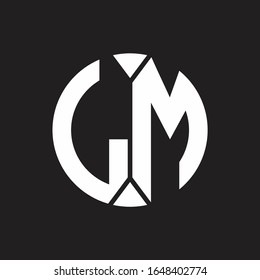 Monograma de logotipo LM con estilo de cinta circular
