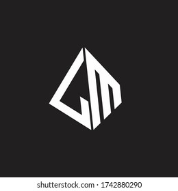 LM Logo monogram with standout triangle shape ribbon design template