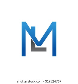 LM ML initial company square M logo blue