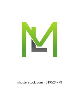 LM ML initial company square M logo green