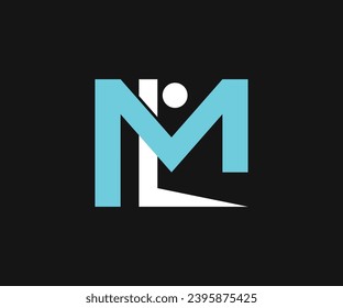 LM- oder ML-Logo-Vorlage für Anfangsbuchstaben, Vektorgrafik.