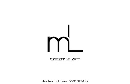 LM, ML, L, M abstract letters logo monogram
