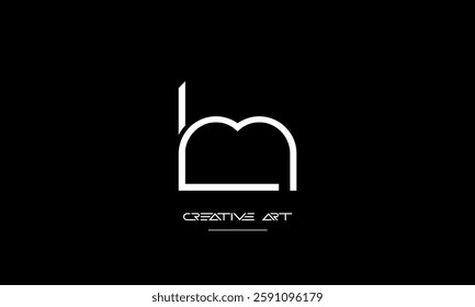 LM, ML, L, M abstract letters logo monogram