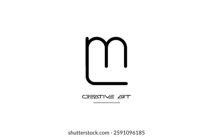 LM, ML, L, M abstract letters logo monogram