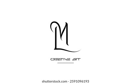 LM, ML, L, M abstract letters logo monogram