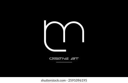 LM, ML, L, M abstract letters logo monogram