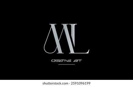 LM, ML, L, M abstract letters logo monogram