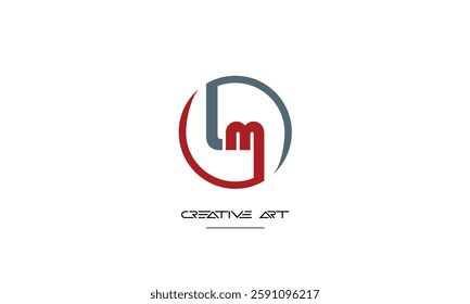 LM, ML, L, M abstract letters logo monogram