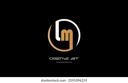 LM, ML, L, M abstract letters logo monogram