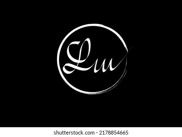LM ml l m monogram logo Isolated on black background