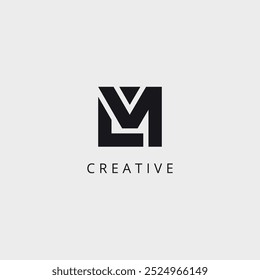 LM ML Modern Unique Letter Line Logo Design. Initial Vector Template.