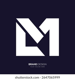 LM ML rectangle shape logo with abstract monogram style for branding, business, and design identity.