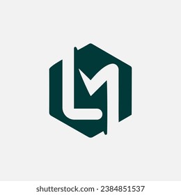 plantilla vectorial de diseño de logotipo moderno de LM