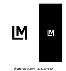 LM monogram, lettering flat icon logo simple