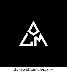 Logotipo monograma LM con forma de 3 piezas aisladas en la plantilla de diseño triangular