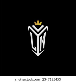LM monogram logo initial for shield  crown style design