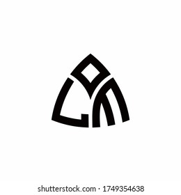 LM monogram logo with modern triangle style design template isolated on white background