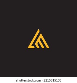 LM monogram logo in triangle shape with yellow color.