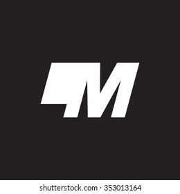 LM negative space letter logo black background