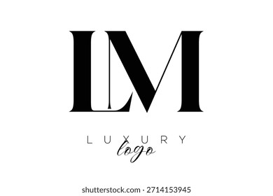 LM Serif Letter Monogramm Typografie-Logo für elegante Premium-Branding-Identität