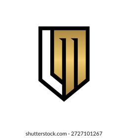 Design do logotipo do emblema do escudo LM	