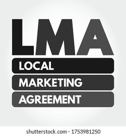 LMA - Local Marketing Agreement acronym, business concept background