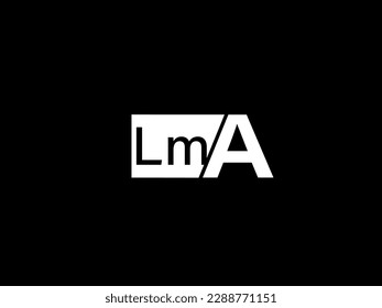 LMA Logo and Graphics design vector art, Icons isolated on black background