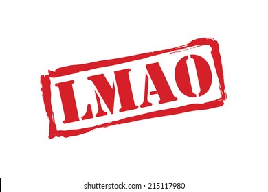 LMAO red rubber stamp vector over a white background.