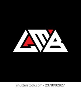 LMB triangle letter logo design with triangle shape. LMB triangle logo design monogram. LMB triangle vector logo template with red color. LMB triangular logo Simple, Elegant, and Luxurious design.