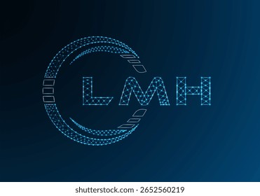 Projeto de vetor de logotipo de letra baixa LMH. LMH design de logotipo de poli inferior. Logotipo poli baixo.