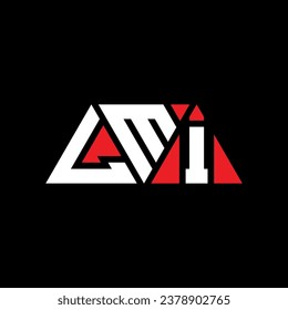 LMI triangle letter logo design with triangle shape. LMI triangle logo design monogram. LMI triangle vector logo template with red color. LMI triangular logo Simple, Elegant, and Luxurious design.