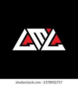 LML triangle letter logo design with triangle shape. LML triangle logo design monogram. LML triangle vector logo template with red color. LML triangular logo Simple, Elegant, and Luxurious design.