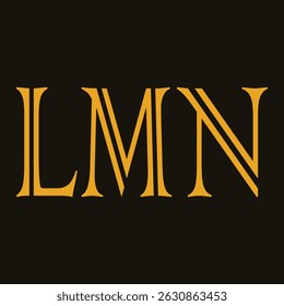 Letra LMN Ilustração inicial do vetor do modelo de design do logotipo