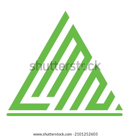 LMN Three Letters Triangle Letter mark Logos vector