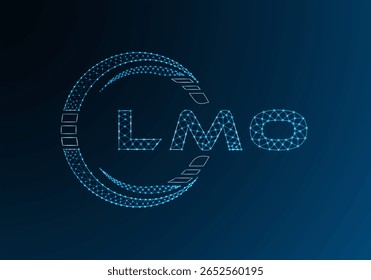 LMO low poly letter logo vector design. LMO lower poly logo design. Low poly logo.