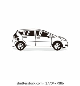 lmpv car landscape black color illustration vector