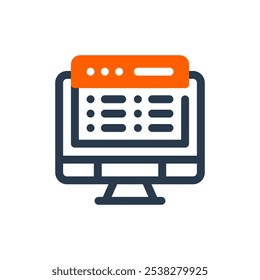LMS Calendar on Learning Management System Vector Icon
