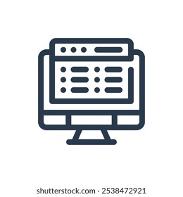 Calendário LMS no Ícone do Vetor do Sistema de Gerenciamento de Aprendizagem