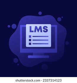 LMS icon, Learning Management System, vector design