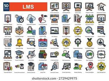
      Conjuntos de colección de paquete de iconos LMS
