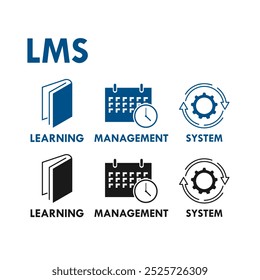 LMS Learning Management System design logo template illustration