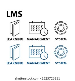 LMS Learning Management System design logo template illustration