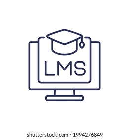 Lms Learning Management System Line Icon Stock Vector (Royalty Free ...