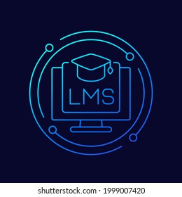 LMS, Learning Management System thin line icon