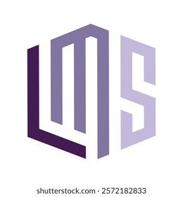 
LMS letter logo in hexagon shape.