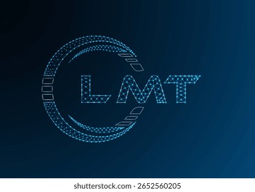LMT Low-Poly-Buchstaben-Logo, Vektordesign. LMT Logodesign mit niedrigem Poly. Low-Poly-Logo